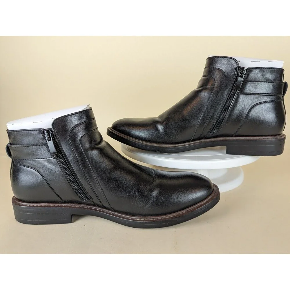 Alfani Rogan Chelsea Boots Womens 9M Black Faux Leather Ankle Booties Shoes NWOB
